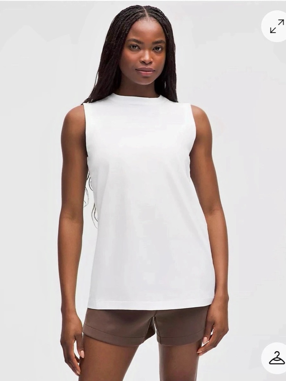 Lululemon All Tours Organic Cotyon White Tank size Small